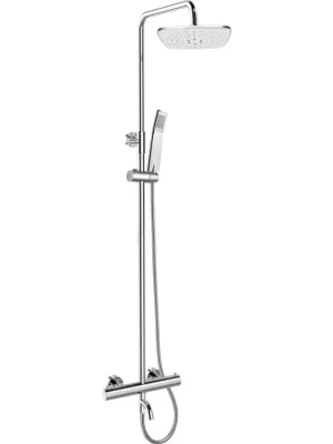 Značkový Mereo Termostatická  vanová baterie s  talířovou hranatou slim sprchou, šedá CB60101TSB