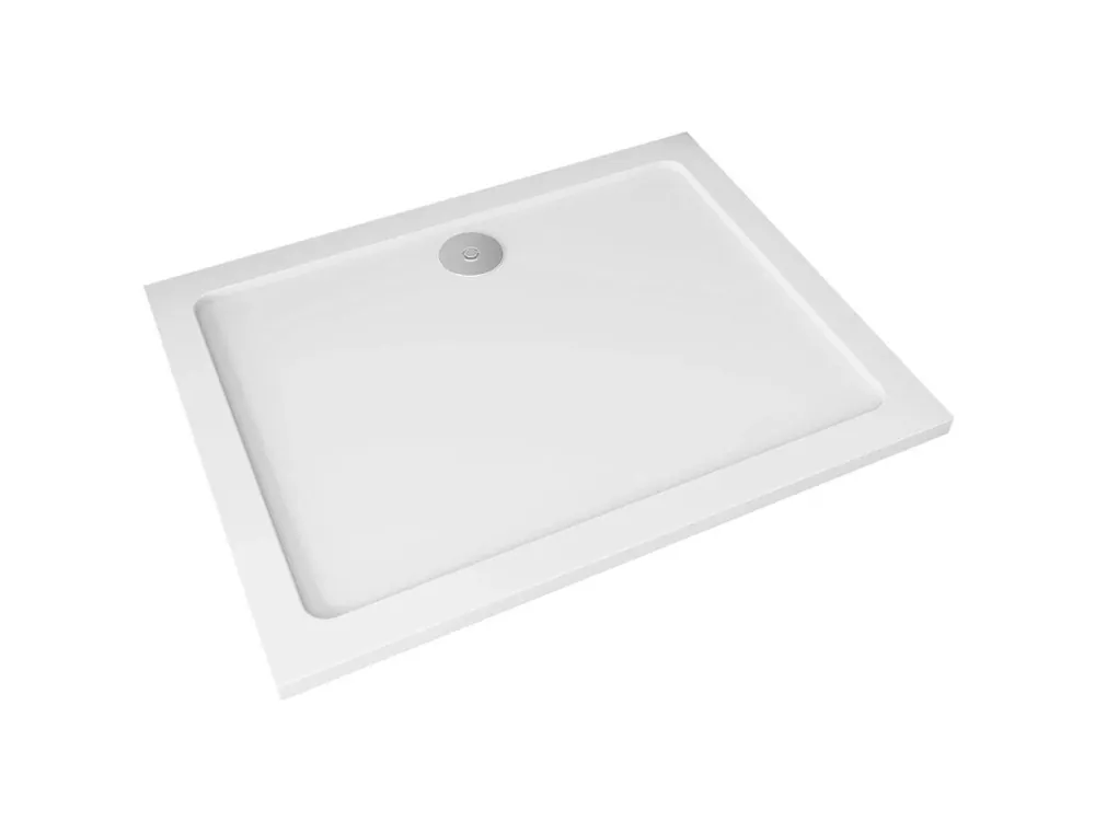 Značkový CERANO - Sprchová vanička obdélníková Piato - litý mramor - bílá lesklá - 140x90x3 cm