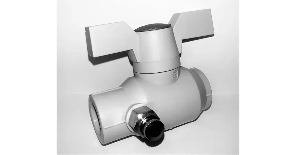 Ověřený PPR kulový kohout 25 s odvodněním - motýl