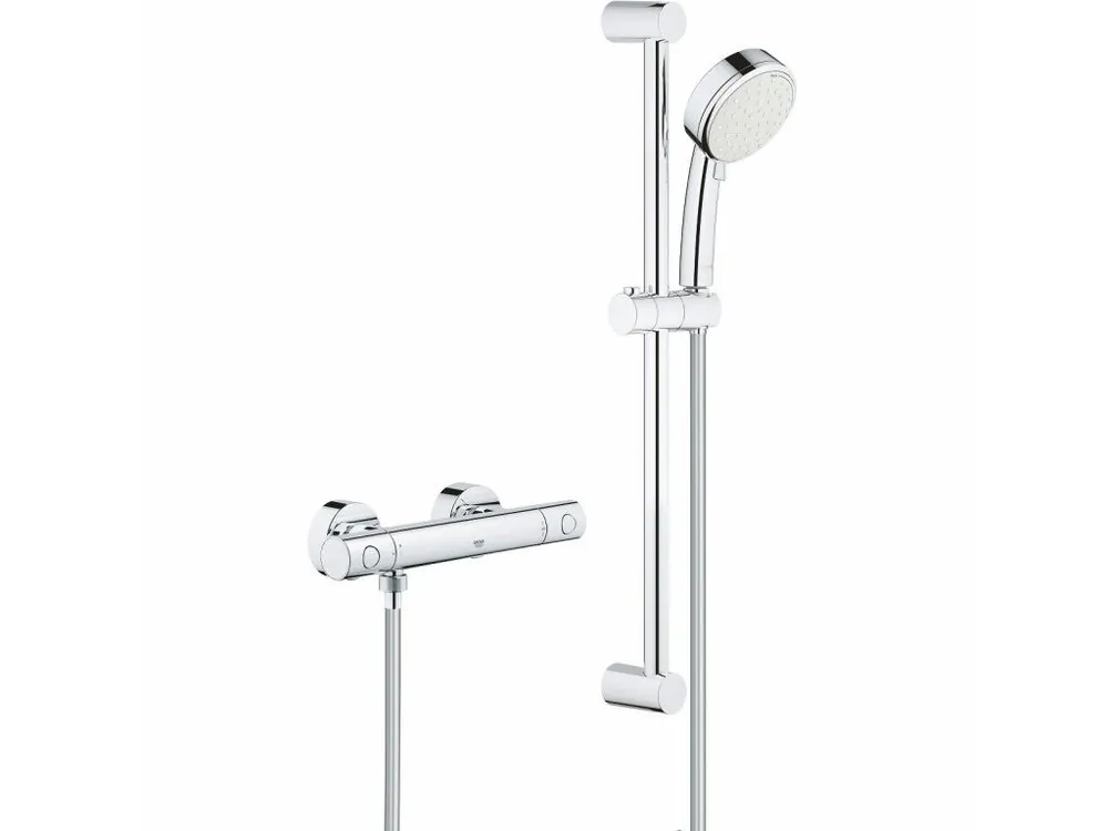 Autentický Grohe Grohtherm 800 Cosmopolitan sprchový set s termostatem na zeď, 2 proudy, chrom 34768000