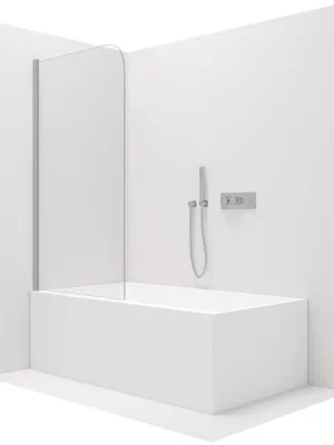 Akce CERANO - Vanová zástěna jednodílná Chiara L/P - chrom/transparentní sklo - 100x140 cm