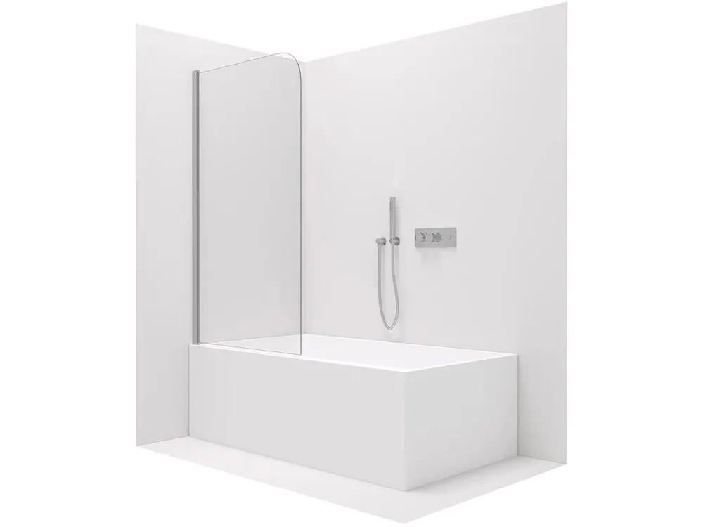 Akce CERANO - Vanová zástěna jednodílná Chiara L/P - chrom/transparentní sklo - 100x140 cm