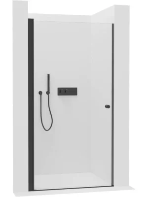 Akce CERANO - Sprchové křídlové dveře Antelo L/P - 6 mm - černá matná, transparentní sklo - 60x190 cm