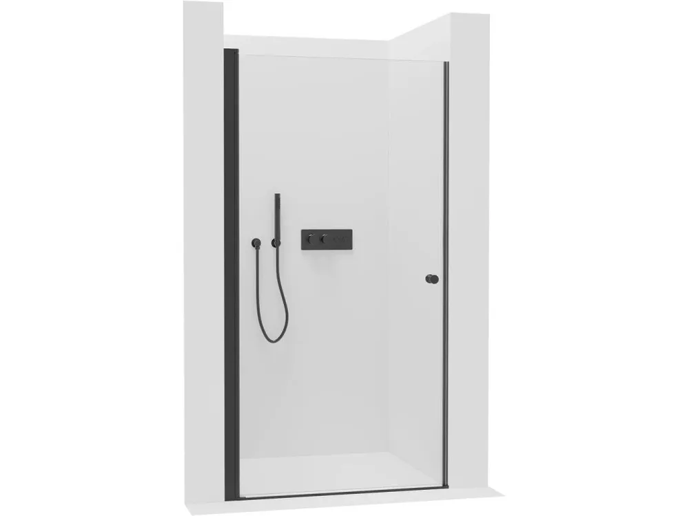 Akce CERANO - Sprchové křídlové dveře Antelo L/P - 6 mm - černá matná, transparentní sklo - 60x190 cm