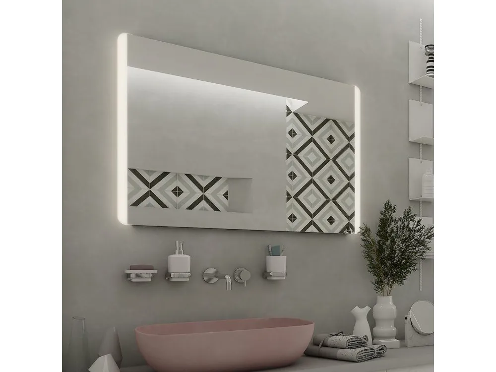 Akce Nimco OBDELNÍKOVÁ - OBLÉ ROHY LED zrcadlo 800x700 ZP 17003