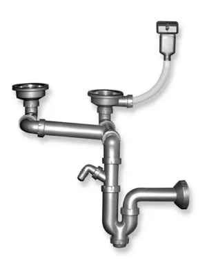 Novaservis Sifon dřezový na dvojdřez 89mm přepad z dřezu plast NSP620 Značkový