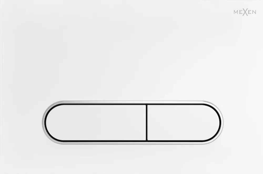 Originální Ovládací tlačítko splachovadla Mexen Fenix 11 - bílé matné - dvojčinné - plastové, 601100