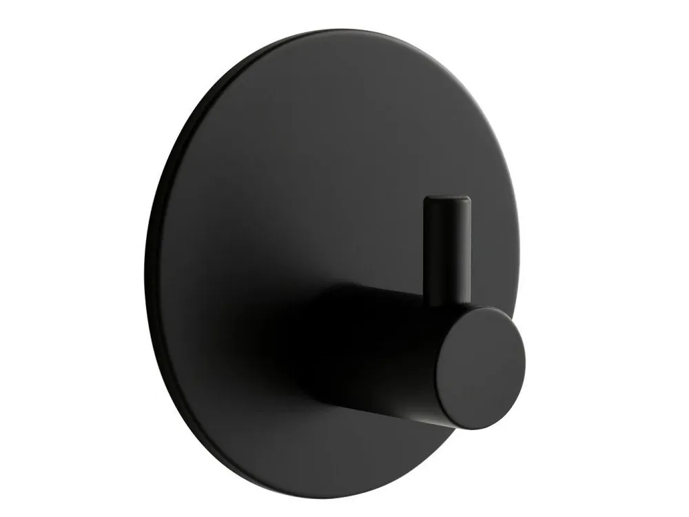 Značkový CERANO - Samolepící věšák na ručníky Reno - černá matná