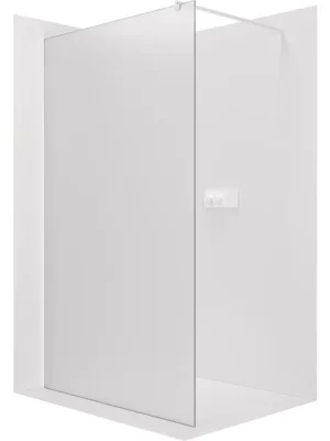 Značkový CERANO - Sprchová zástěna Walk-in Onyx Round L/P - 8 mm - kulatá vzpěra - bílá matná, mléčné sklo - 70x200 cm