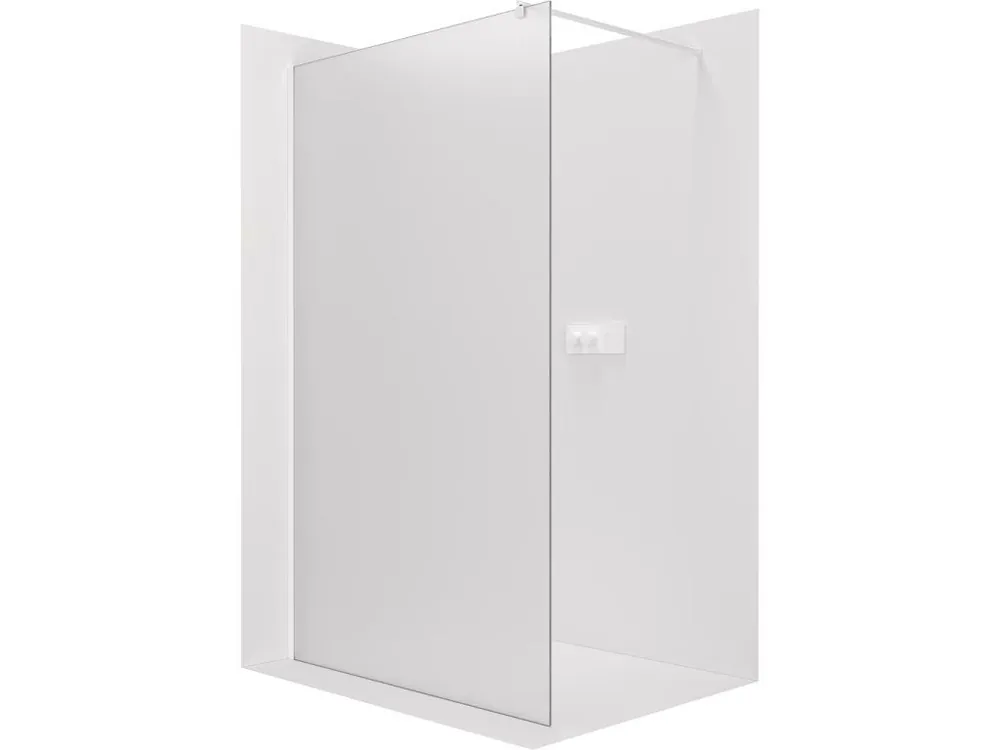 Značkový CERANO - Sprchová zástěna Walk-in Onyx Round L/P - 8 mm - kulatá vzpěra - bílá matná, mléčné sklo - 70x200 cm