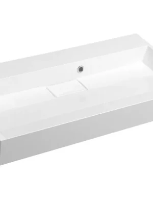 Nová Kolekce Sapho AMUR umyvadlo, litý mramor, 90x46cm, kryt výpusti, bez otvoru, bílá 55032-0