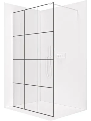 Akční Cena CERANO - Sprchová zástěna Walk-in Onyx Cube L/P - 8 mm - hranatá vzpěra  - bílá matná, industriální sklo - 110x200 cm