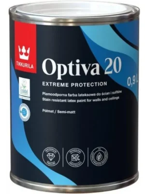 Nízká Cena TIKKURILA® OPTIVA 20 SEMI MATT Barva interiérová, omyvatelná, odolná