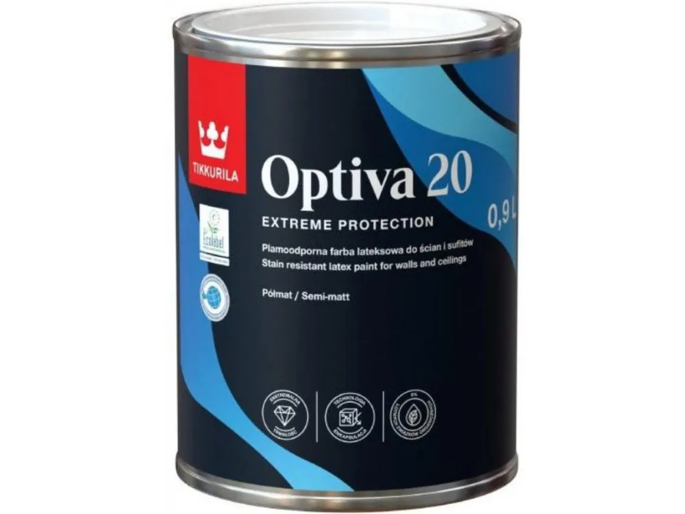 Nízká Cena TIKKURILA® OPTIVA 20 SEMI MATT Barva interiérová, omyvatelná, odolná