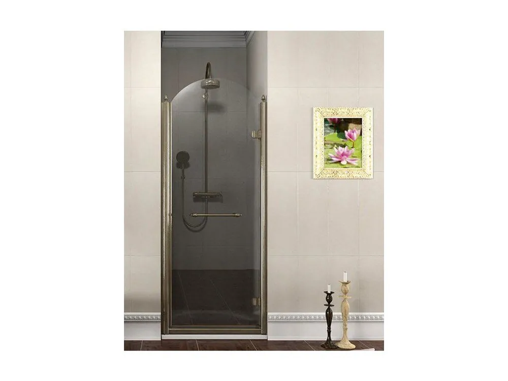 Horká Nabídka ANTIQUE sprchové dveře otočné, 800mm, pravé, ČIRÉ sklo, bronz, světlý odstín