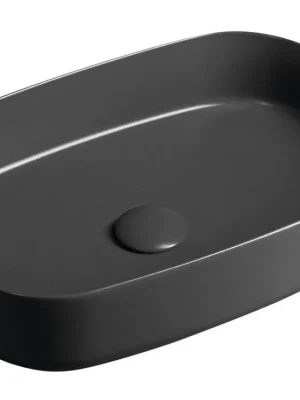 INFINITY OVAL keramické umyvadlo na desku, 55x36cm, antracit Novinka