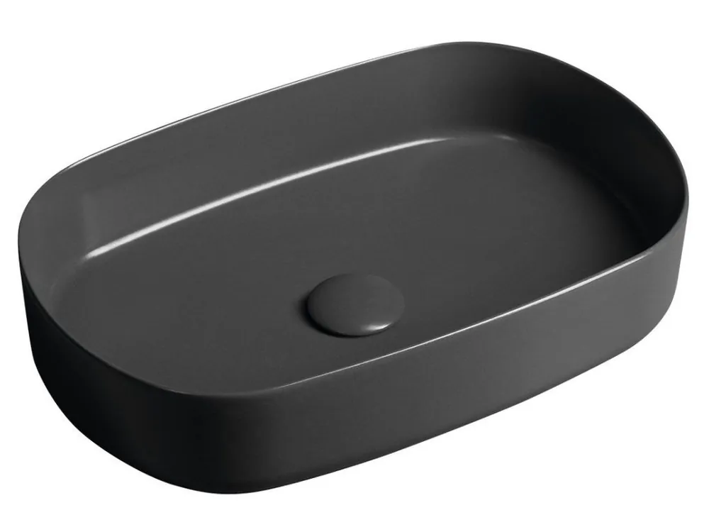 INFINITY OVAL keramické umyvadlo na desku, 55x36cm, antracit Novinka