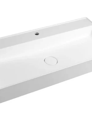 TWIG umyvadlo, litý mramor, 100x47cm, kryt výpusti, bílá Autentický