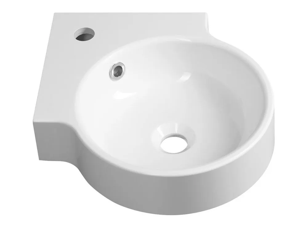 KAORI umyvadlo rohové, litý mramor, 38x38cm, bílá Sleva