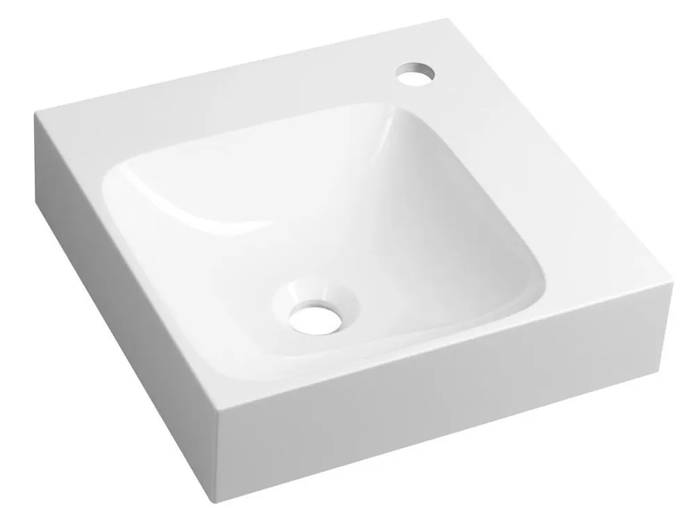 Nízká Cena EMONA umyvadlo rohové, litý mramor, 40x40cm, bílá