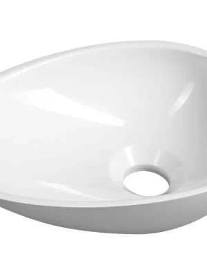 Doprava Zdarma KEA umývátko na desku, litý mramor, 32x22cm, bílá