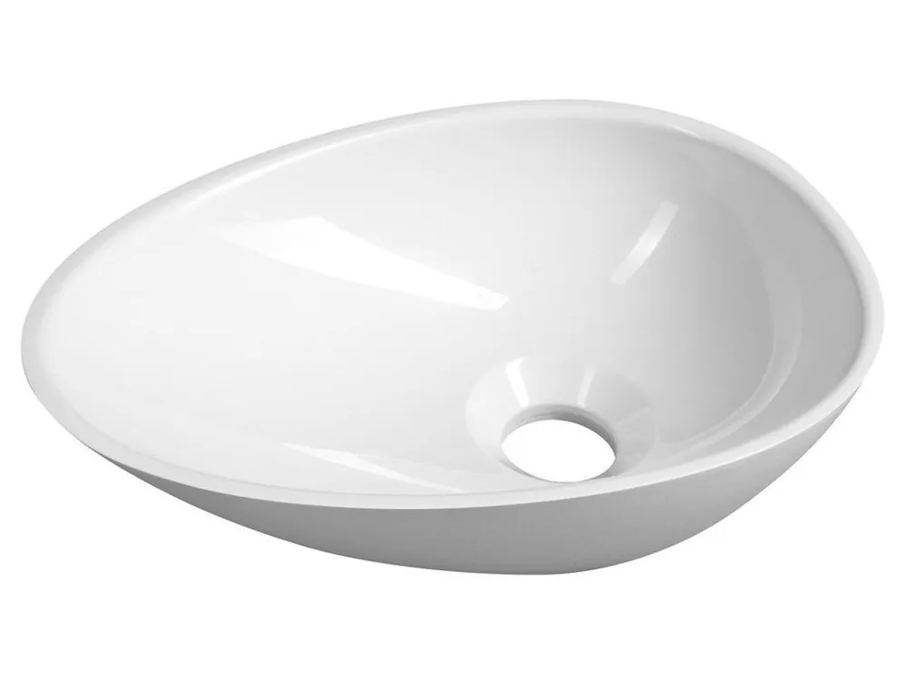 Doprava Zdarma KEA umývátko na desku, litý mramor, 32x22cm, bílá