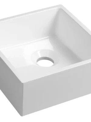 SANNA umývátko na desku, litý mramor, 25x25cm, bílá Expresní Doručení