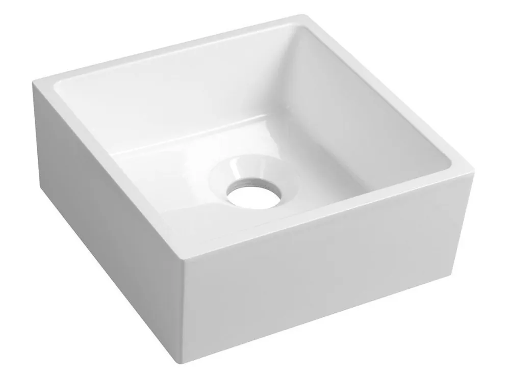 SANNA umývátko na desku, litý mramor, 25x25cm, bílá Expresní Doručení