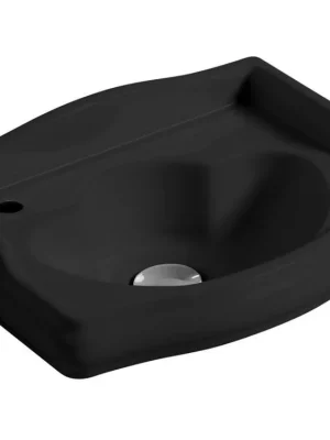 RETRO keramické umývátko 41x30cm, otvor pro baterii vlevo, černá mat Časově Omezené