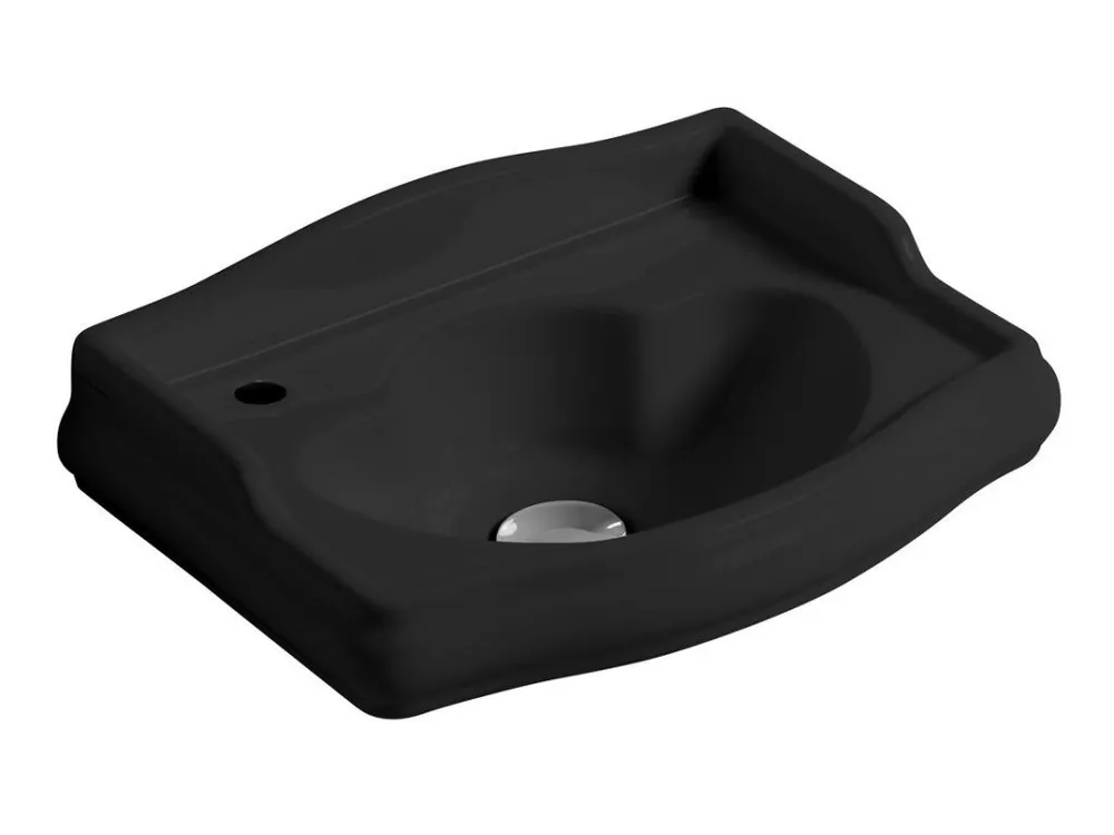 RETRO keramické umývátko 41x30cm, otvor pro baterii vlevo, černá mat Časově Omezené