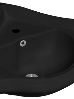 Cenová Bomba RETRO keramické umyvadlo rohové, 57,5x58cm, černá mat