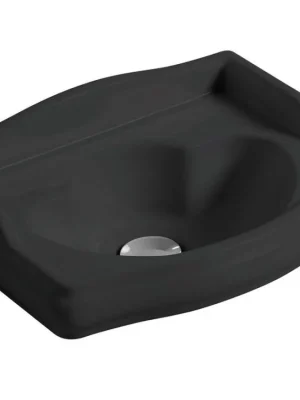 RETRO keramické umývátko 41x30cm, bez otvoru, černá mat Výprodej