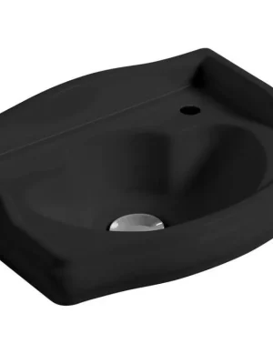 Bezpečná Platba RETRO keramické umývátko 41x30cm, otvor pro baterii vpravo, černá mat