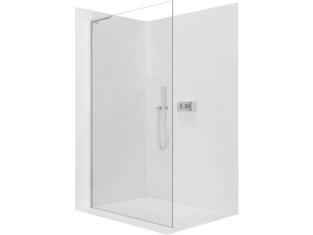 Značkový CERANO - Sprchová zástěna Walk-in Onyx L-levá vzpěra - 8 mm - chrom, transparentní sklo - 70x200 cm