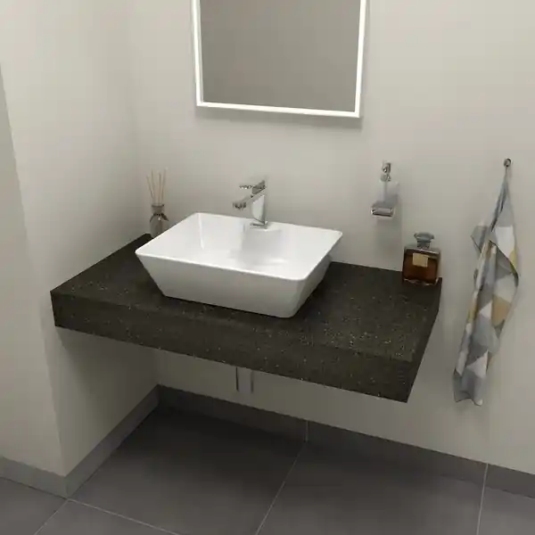 Značkový Sapho TAILOR rockstone deska 90x50 cm, provedení límce R