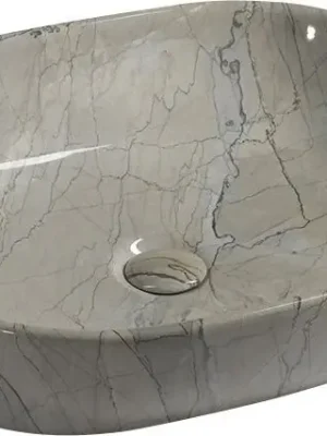 Značkový Sapho DALMA keramické umyvadlo na desku, 59x42 cm, grigio MM413