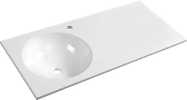 Zlevněný Sapho Juno Závěsné umyvadlo 101,5x15x46cm, litý mramor, bílá, levé