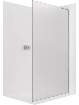 Značkový CERANO - Sprchová zástěna Walk-in Onyx L-pravá vzpěra - 8 mm - chrom, mléčné sklo - 80x200 cm