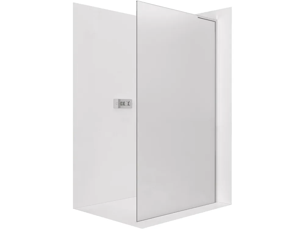 Značkový CERANO - Sprchová zástěna Walk-in Onyx L-pravá vzpěra - 8 mm - chrom, mléčné sklo - 80x200 cm