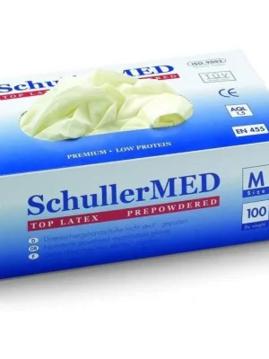 SchullerMED® Rukavice LATEX PP jednorázové, pudrované, 100 ks Vysoce Kvalitní