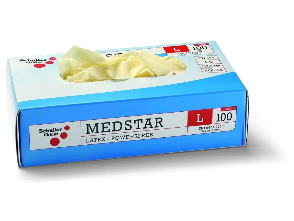 Ověřený SCHULLER EH'KLAR® Rukavice MEDSTAR LATEX PF jednorázové, nepudrované, 100 ks