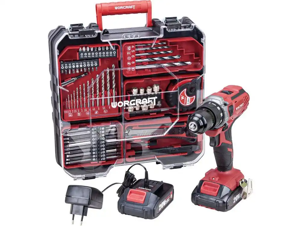 Zlevněný WORCRAFT AKU vrtačka CD-S20LiWT 20V ShareSYS, 2 bat. v kufru