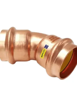 Značkový CU lisovací koleno 45° 9041 - 22 - pro topení i rozvod plynu F/F