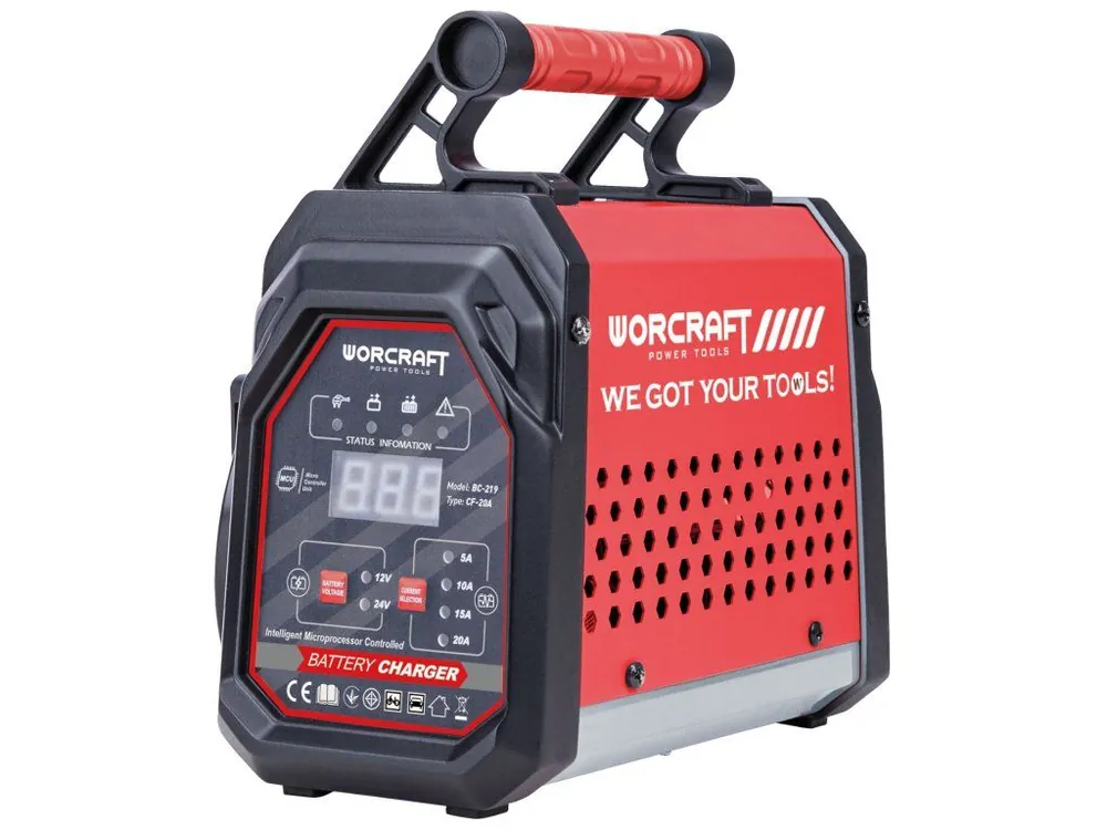 Finální Výprodej WORCRAFT® Nabíječka autobaterií BC-219, 12/24 V, 20 A | element-shop.cz