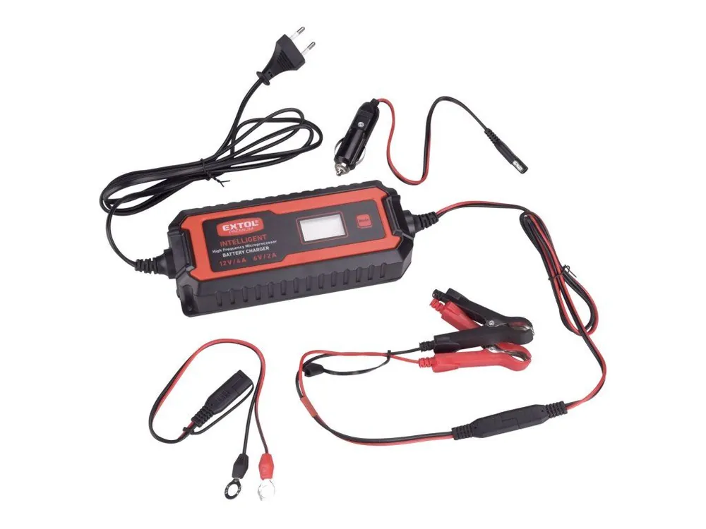 Nabíječka autobaterií, 9 stupňů, mikroprocesor, 6/12V, 4A, | element-shop.cz Tovární Cena