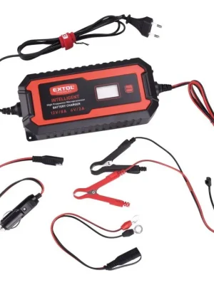 Nabíječka autobaterií, 9 stupňů, mikroprocesor, 6/12V, 8A, EXTOL PREMIUM | element-shop.cz Cenový Hit
