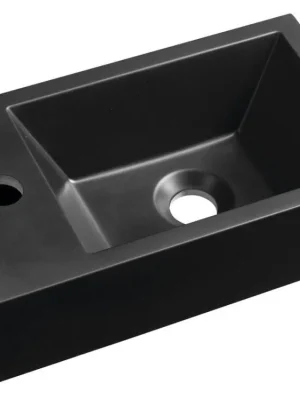 Oblíbený AMAROK umývátko, litý mramor, 40x22cm, baterie vlevo, černá mat