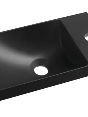AGOS umývátko, litý mramor, 40x22cm, levé/pravé, černá mat Hit Sezóny