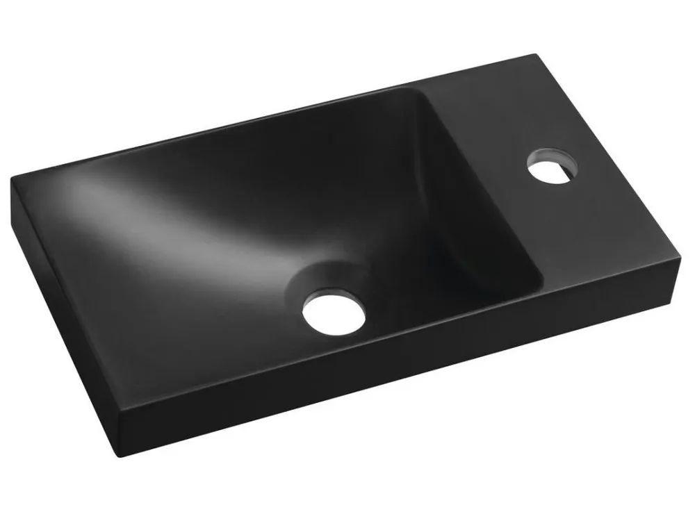 AGOS umývátko, litý mramor, 40x22cm, levé/pravé, černá mat Hit Sezóny