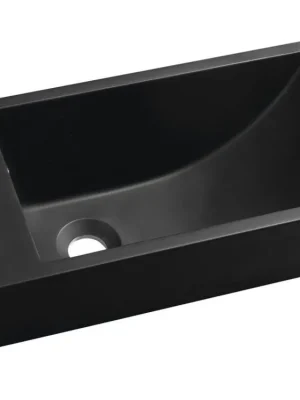 ARIANA umývátko, litý mramor, 50x25cm, baterie vlevo, černá mat Cenově Výhodný